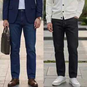 2장세트 BL스탠다드 일자핏 스판청바지 중년 남자 데님진