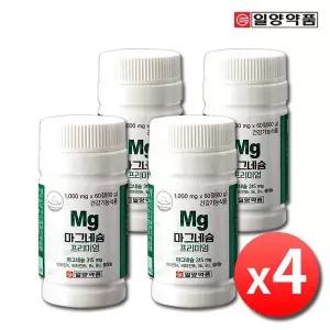 일양약품 마그네슘 프리미엄 x 4병 8개월분 산화마그네슘 315 비타민B 눈떨림 고함량 마그네슘정