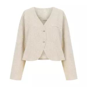 (택가 99000원)[티뷰] 브이넥절개트위드자켓_V6A-CJK010