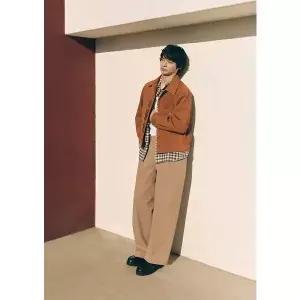 [지이크](의정부점)26S/S 봄 신상 브라운 컬러 페이크 스웨이드 트러커 가죽 자켓 (SSUMG0006)