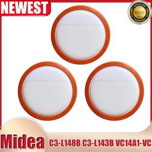 Midea C3-L148B VC14A1-VC 교체용 HEPA 필터 세척 가능한 진공 청소기 원형 HV 코튼 146 mm