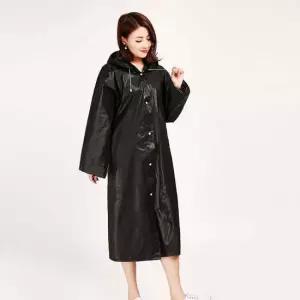 우비 블랙 두꺼운 휴대용 레인코트 야외