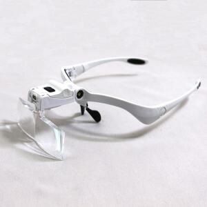 모형용 돋보기 안경헤드밴드 확대경 LED 조명 5개 렌즈 1X 다기능 보석 수리 도구