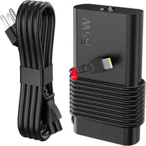 QFA 2025 레노버 씽크패드/요가/크롬북 노트북 컴퓨터 타입 C 고속 전원 어댑터와 호환되는 65W 충전기 USB