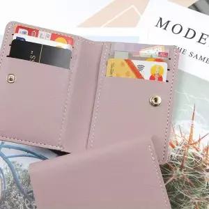 포켓 6개 세로 명함 신분증 신용카드 지갑 연보라1P