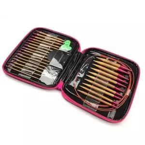 대바늘diy 뜨개질 전문가용 우드 조립식 대나무 파우치 대 세트