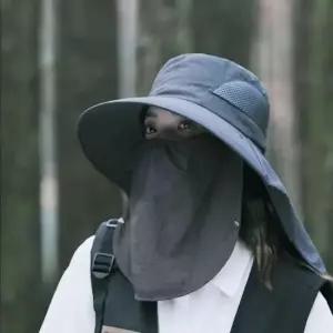 M40 와이드 챙모자 마스크일체형 얼굴 햇빛가리개 쉴드캡 플랩캡 농사 등산 낚시 썬햇