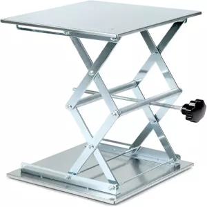 QWORK 트 테이블 12 x12 랩 가위 잭 304 스테인리스 스틸 스탠드 18 높이 55파운드 로드 플랫폼 팅