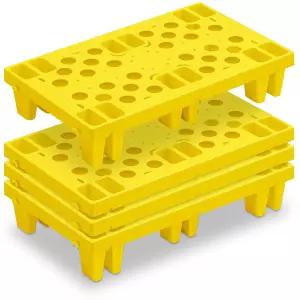 실내 실외 슈퍼마켓 창고용 통기성 그리드가 있는 Singhow 4개 플라스틱 팔레트 지하 저장용 네스팅블 습기