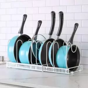 거치대 후라이펜 냄비 주방 정리 수납 보관 사이즈조절