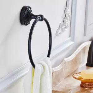 고급 원형 블랙 골드 수건 타월 걸이