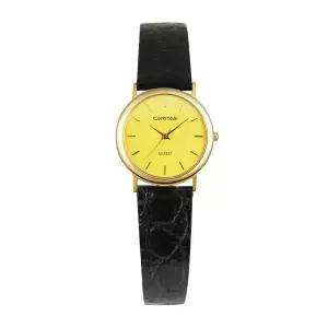 카리타스 18K 골드 사파이어 여자 선물 명품 예물 고급 가죽 원형 손목 금 시계 / C16000GF 