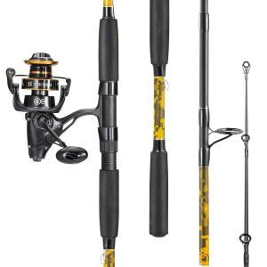 수가일랑 스피닝 로드 콤보 - 메기 연어 스틸헤드 민물고기 낚시용 미끼 릴이 MH 액션 낚싯대 7피트 0인치 6인치