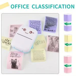 미니 프린터 용지 3롤, 감열지, 포켓 인쇄 가능한 스티커