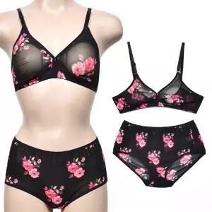 파워넷속옷 여성화속옷 런닝속옷 홈웨어 따뜻한겨울내의여성용속옷 항균주니어패션 가공속옷 홈웨어브랜드 이너웨어 심리스속옷 순면라인보정내의순아이셔츠 꽃무늬 패턴 망사 B컵 브라팬티세트