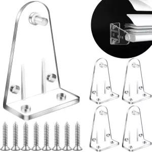 2인치 4pcs 블라인드 홀드 다운 브래킷 투명 플라스틱 도어 하단 레일 클립으로 수평 창문 문을 가립니다