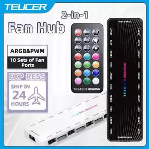 컴퓨터전원버튼 PC 본체 외부 파워 스위치 TEUCER ARGB 1~10 4핀 PWM 쿨링 팬 허브 Sata 전원 흡입 케이스