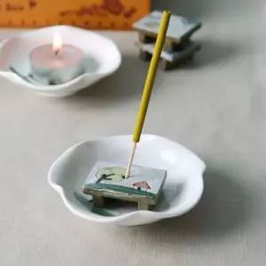 촛대1개 선물 향꽂이 홀더 흰색 부처 도자기 장식 촛불
