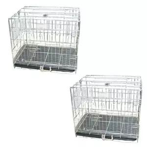 강아지 고급 사각 철장 중형 2P 반려견 배변판 울타리-WD46CF4__