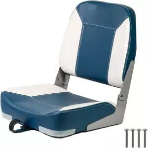 YENYUDT 로우 백 패딩 보트 시트 접이식 낚시 방수 선장이 강철 나사가 달린 해양 1팩 블루 화이트