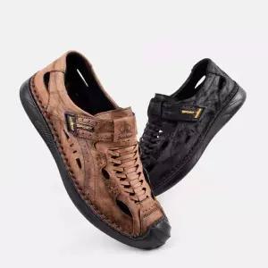 라운드토 캐주얼 여름 펀칭 로퍼 40대 남성 찍찍이 시원한신발