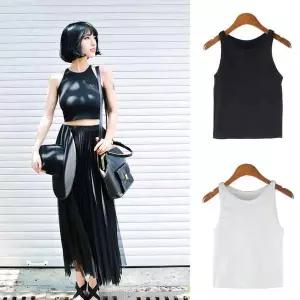 쏨 크롭 민소매티 OD-7096