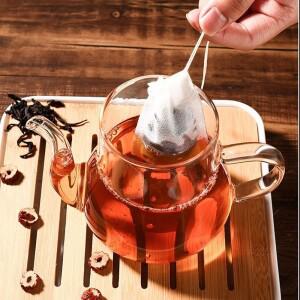 2000-100Pcs 일회용 차 필터 가방 메쉬 씰링 주입기 티백 허브 느슨한 커피 주방을위한 빈