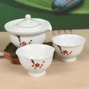 [콩심팥심]도자기 여행다기 백자다기 예쁜잔 도자기찻잔 2인세트