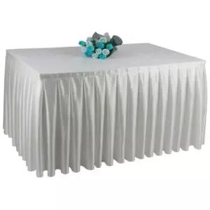 중앙로비 식탁주름스커트 테이블주름스커트 길이 백아이보리 4m