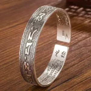 [콩심팥심]불자팔찌 남여공용 은팔찌 뱅글팔찌 석가탄신일