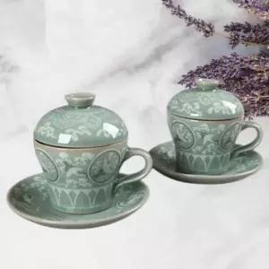 [콩심팥심]예쁜잔 1인다기 티팟 찻잔 선물세트 2인구성 다기