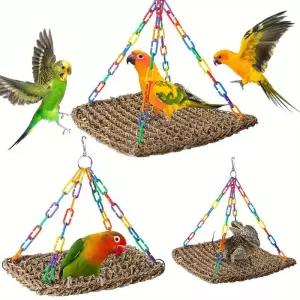앵무새횟대 짠 새 해먹 잔디 체인 링 앵무새 흔들