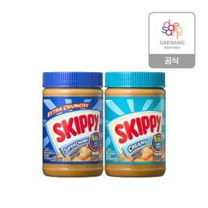 대상 스키피 땅콩버터 2종(청크/크리미) 462g 2개 골라담기