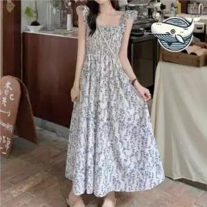 홀복 여리여리 여름 플레어 나시 원피스 꽃무늬 롱