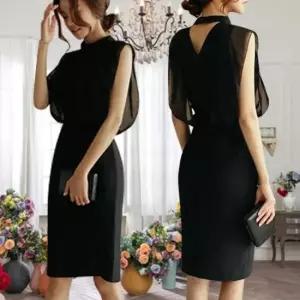 홀복 원피스 나시 여성 상견례 프릴 H라인 쉬폰