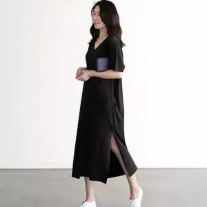 [주식회사 브이와이][JH4P88QV_51IB]옆트임 치마 브이넥 반팔 편한스타일 (2989099