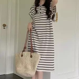 [주식회사 브이와이][JHP4325T_51IB]캐주얼 여성 카라 롱 원피스 여름 반팔 (29685