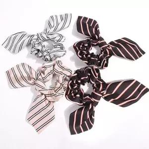 라인배색리본곱창머리끈 헤어끈 밴드 슈슈 스크런치