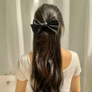 왕리본 곱창밴드 머리끈 블랙