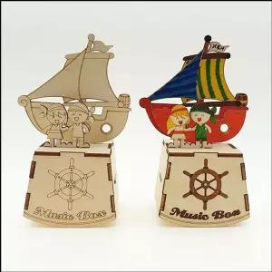 BS DIY 꾸미기 오르골(요트와 소년소녀) 뮤직박스 색칠하기