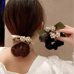 헤어슈슈 헤어끈 곱창밴드 벨벳 리본 진주 스크런치