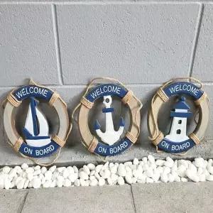 바닷가에 온 듯한 테마 인테리어 소품 마린 벽장식