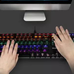 LED 고급 청축 사무실 백 라이트 게이밍 키보드