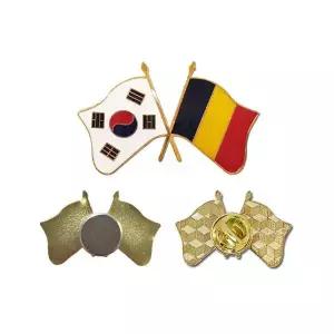 [아트박스]/로고마크 한국-벨기에 국기교차 뱃지-02.자석형