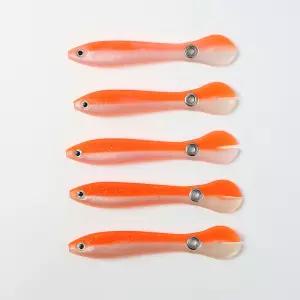 움직이는 미꾸라지 물고기 루어 오렌지 5개 배낚시