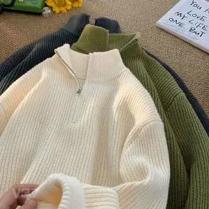 터틀넥 폴라 니트 남성 스웨터 반집업 하이넥 풀오버 가을 상의 커플 admr3