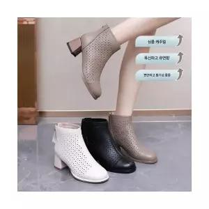 여성 러블리 신발 스트랩 샌들 봄여름 빈티지 리얼 가죽 펀칭 소 부츠 통굽 수제화 하이탑 다올2