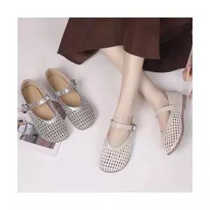 여성 러블리 신발 스트랩 샌들 짜임 펀칭 통기 일자 단화 여름 플랫 메리제인 슈즈 다올2