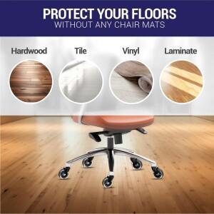 5PCS 사무실 의자 캐스터 바퀴 3 인치 회전 고무 교체 소프트 안전 롤러 가구 하드웨어