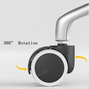 5개 2인치 범용 무소음 사무실 의자 바퀴 캐스터, 고하중 회전 가구 교체용, 고무 브레이크, DIY